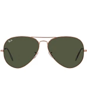 Ray-Ban Unisex 0RB3025 58mm Rose Gold Frame Aviator Sunglasses