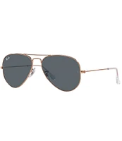 Ray-Ban Unisex 0RB3025 58mm Rose Gold Frame Aviator Sunglasses