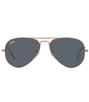 Ray-Ban Unisex 0RB3025 58mm Rose Gold Frame Aviator Sunglasses