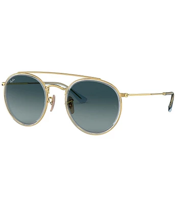 Ray-Ban Unisex 0RB3647N 51mm Gold Frame Round Sunglasses