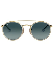 Ray-Ban Unisex 0RB3647N 51mm Gold Frame Round Sunglasses