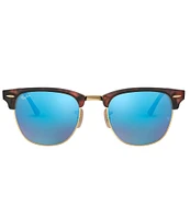 Ray-Ban Unisex Clubmaster 0RB3016 51mm Mirrored Sunglasses