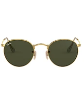 Ray-Ban Unisex RB3447 47mm Round Gold Framed Sunglasses