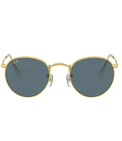 Ray-Ban Unisex RB3447 50mm Shiny Gold Round Sunglasses