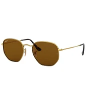 Ray-Ban Unisex RB3548N 51mm Polarized Geometric Gold Frame Sunglasses