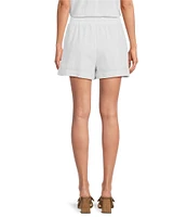 Reba Amber Textured Woven Coordinating Paisley Embroidered Shorts