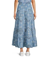Reba Austin Bandana Print Coordinating A-Line Tiered Skirt