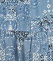 Reba Austin Bandana Print Coordinating A-Line Tiered Skirt