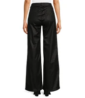 Reba Coated Denim High Rise 5-Pocket Wide Straight Leg Full Length Jeans