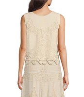 Reba Crochet Scoop Neck Coordinating Sleeveless Top