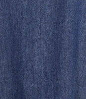 Reba Leona Denim Square Neck Sleeveless Maxi A-Line Dress