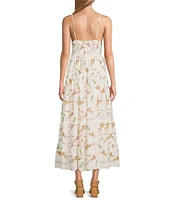 Reba Louise Cowboy V-Neck Sleeveless Tiered Midi A-Line Dress