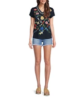 Reba Mid Rise 5 Pocket Frayed Hem Stretch Denim Cut Off Shorts