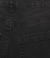 Reba Mid Rise 5 Pocket Frayed Hem Stretch Denim Cut Off Shorts