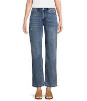 Reba Relaxed Straight Leg Distressed Denim Jeans