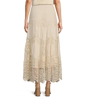 Reba Scalloped Hem Crochet Coordinating A-Line Skirt