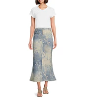 Reba Twill Antique Floral Print Skirt