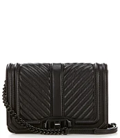 REBECCA MINKOFF Chevron Quilted Small Turn Lock Love Crossbody Bag