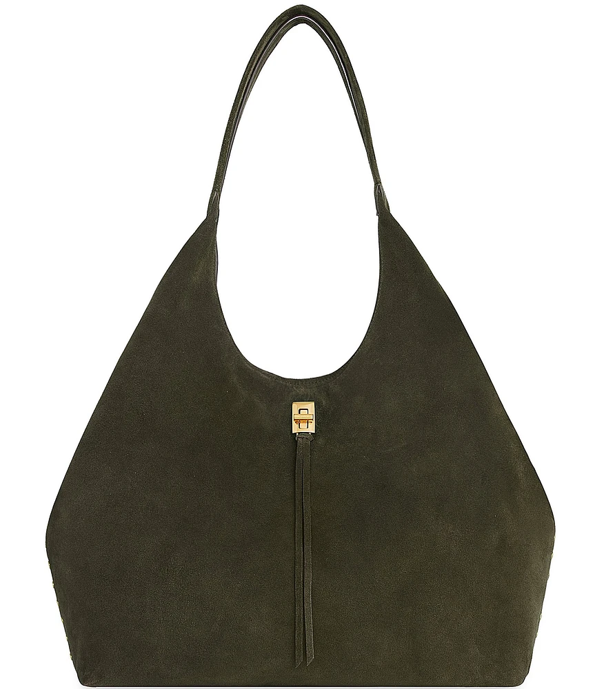 REBECCA MINKOFF Darren Suede Signature Carryall Hobo Bag