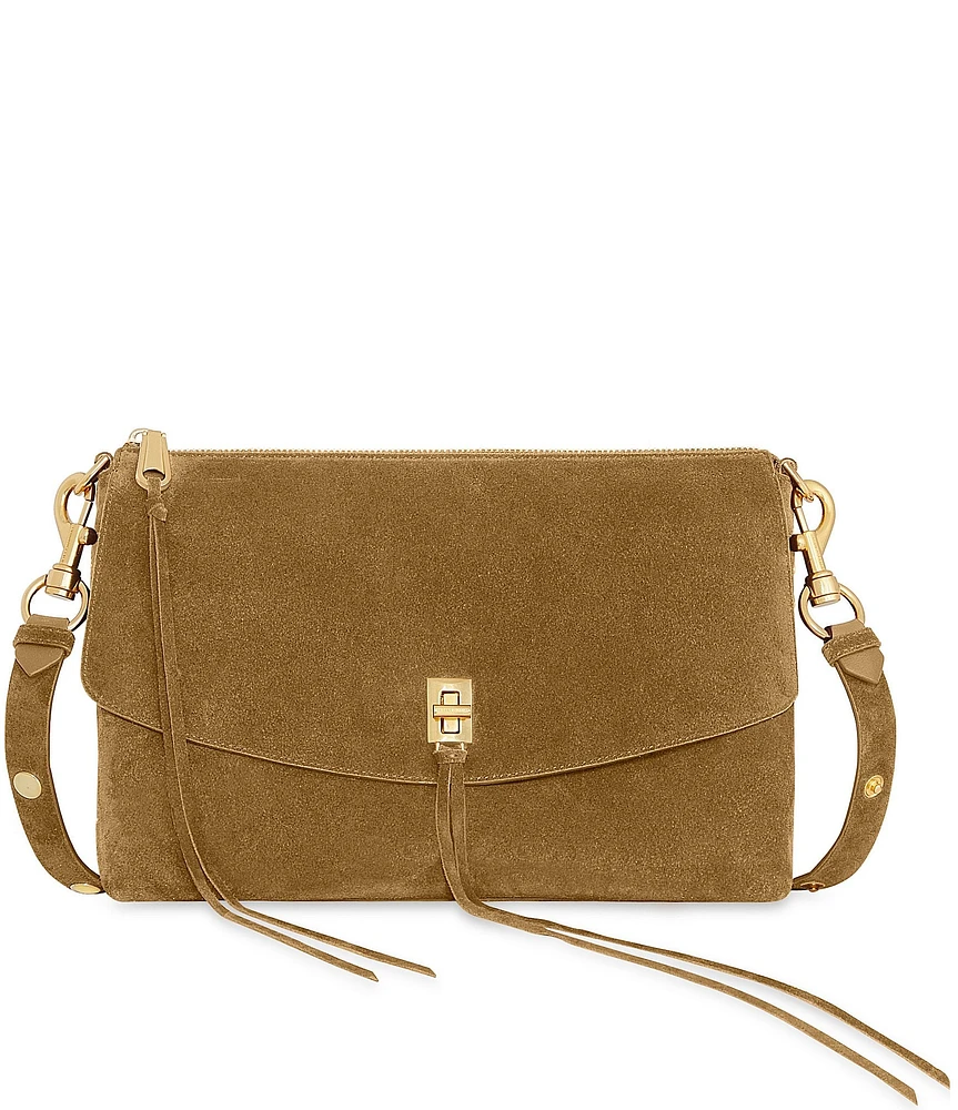 REBECCA MINKOFF Darren Suede Top Zip Shoulder Bag