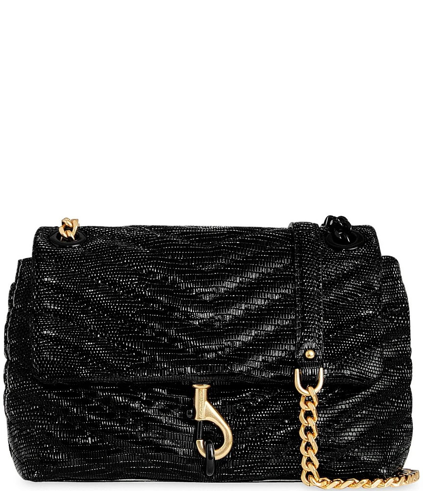 REBECCA MINKOFF Edie Shiny Leather Crossbody Bag