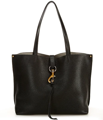 REBECCA MINKOFF Megan Black Leather Tote Bag