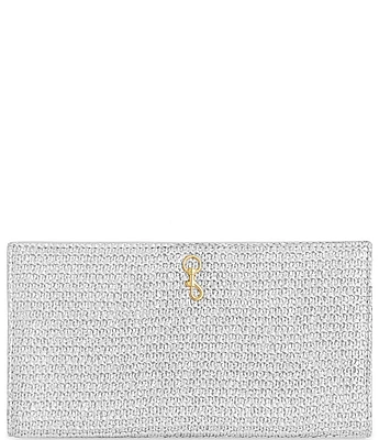 REBECCA MINKOFF Straw Metallic Soft Wallet On Chain Crossbody Bag