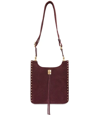 REBECCA MINKOFF Suede Darren Medium Feed Crossbody Bag