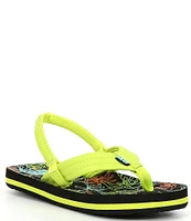 Reef Boys' Little Ahi Neon Palm Flip-Flops (Toddler)