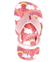 Reef Girls' Ahi Rainbows and Clouds Flip-Flops (Infant)