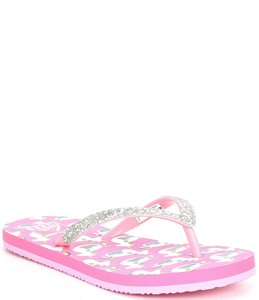 Reef Girls' Stargazer Unicorn Print Flip-Flops (Youth)