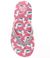 Reef Girls' Stargazer Unicorn Print Flip-Flops (Youth)