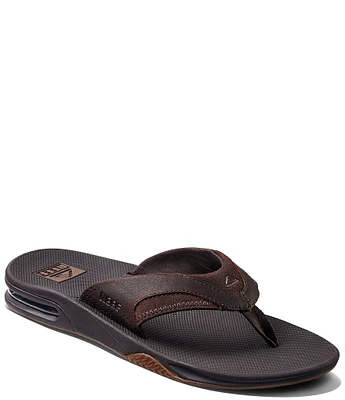 Reef Men's Leather Fanning Flip Flops