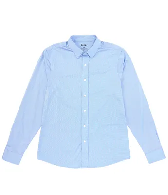 Rhone Commuter Mini-Check Performance Stretch Long-Sleeve Woven Shirt