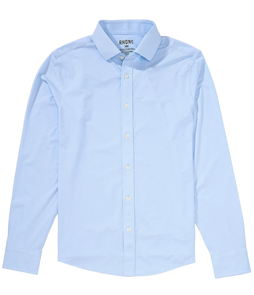 RHONE Commuter Stripe Performance Stretch Long Sleeve Woven Shirt