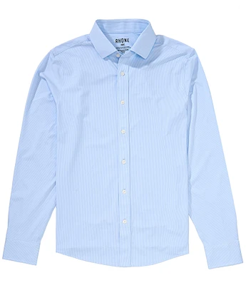 RHONE Commuter Stripe Performance Stretch Long Sleeve Woven Shirt