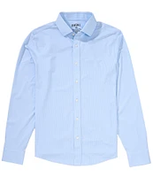 RHONE Commuter Stripe Performance Stretch Long Sleeve Woven Shirt