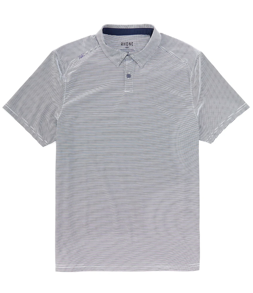 RHONE Commuter Stripe Performance Stretch Short Sleeve Polo Shirt