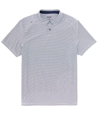 RHONE Commuter Stripe Performance Stretch Short Sleeve Polo Shirt