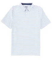 RHONE Performance Stretch Commuter Wide Stripe Short Sleeve Polo Shirt