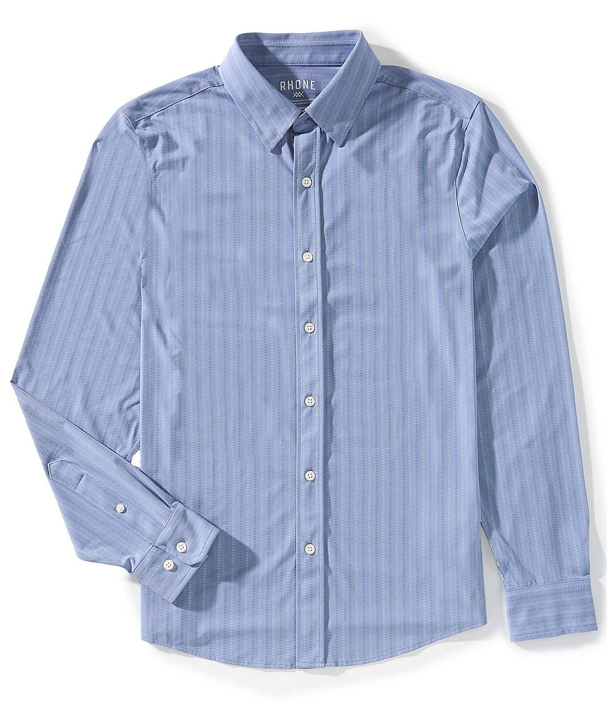 RHONE Slim Fit Commuter Stripe Long Sleeve Woven Shirt