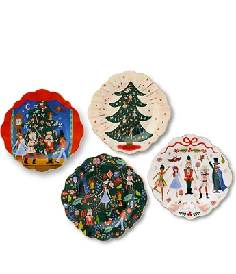 Rifle Paper Co. Holiday Nutcracker Dessert Plates, Set of 4