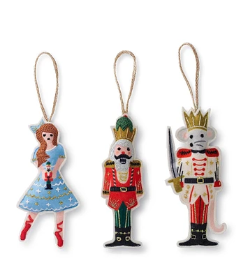 Rifle Paper Co. Holiday Nutcracker Felt Ornaments, Set of 3