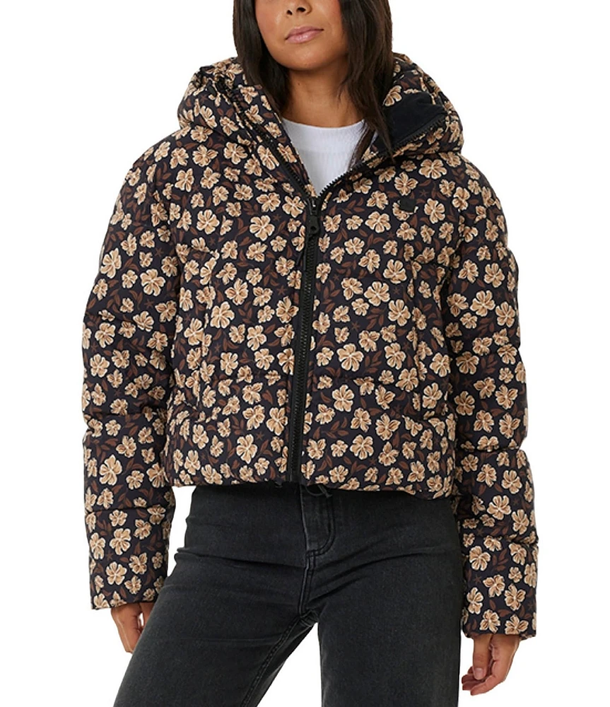 Rip Curl Anti-Series Printed Crop Puffer Jacket