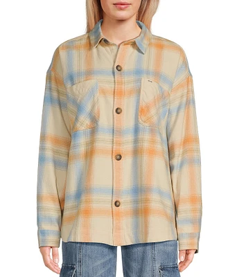 Rip Curl Beach Party Long Sleeve Plaid Brushed Flannel Shirt