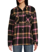 Rip Curl Beach Party Long Sleeve Plaid Brushed Flannel Shirt