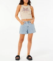 Rip Curl Butterfly Sleeveless Rib-Knit Tank Top
