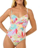 Rip Curl Cala Vadella V-Neck Underwire D-DDBra Size Tank One Piece Swimsuit