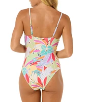 Rip Curl Cala Vadella V-Neck Underwire D-DDBra Size Tank One Piece Swimsuit