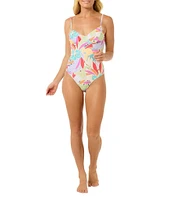 Rip Curl Cala Vadella V-Neck Underwire D-DDBra Size Tank One Piece Swimsuit